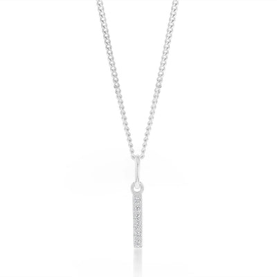Sterling Silver Cubic Zirconia Initial 