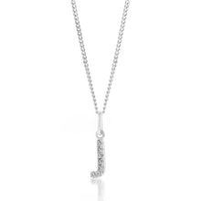 Load image into Gallery viewer, Sterling Silver Cubic Zirconia Initial &quot;J&quot; Pendant