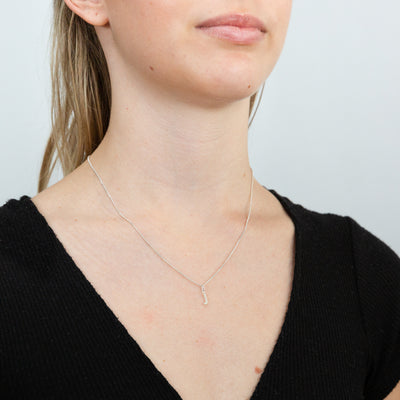 Sterling Silver Cubic Zirconia Initial 