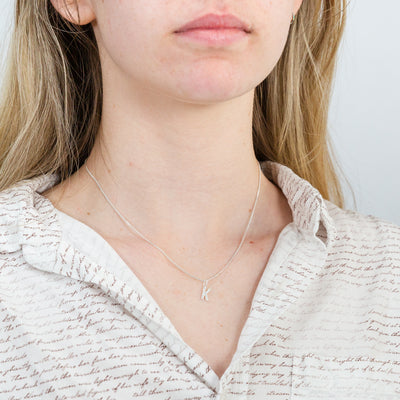 Sterling Silver Cubic Zirconia Initial 