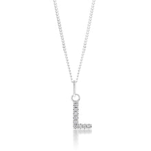 Load image into Gallery viewer, Sterling Silver Cubic Zirconia Initial &quot;L&quot; Pendant