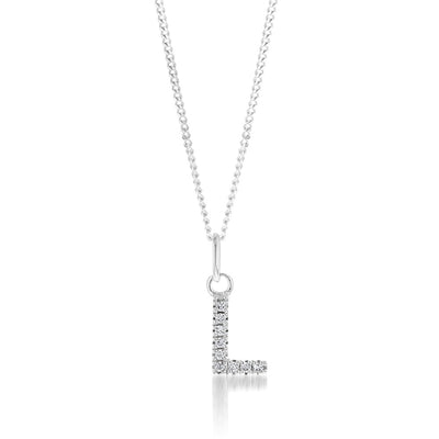 Sterling Silver Cubic Zirconia Initial 