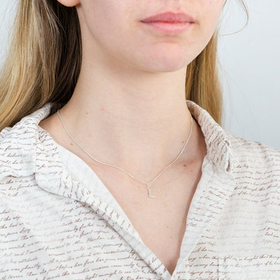 Sterling Silver Cubic Zirconia Initial 