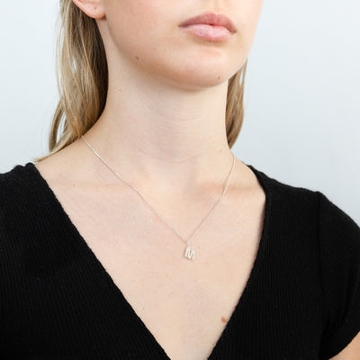 Sterling Silver Cubic Zirconia Initial 