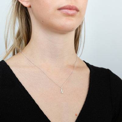 Sterling Silver Cubic Zirconia Initial 