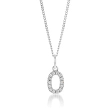 Load image into Gallery viewer, Sterling Silver Cubic Zirconia Initial &quot;O&quot; Pendant