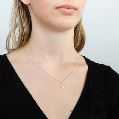 Sterling Silver Cubic Zirconia Initial 