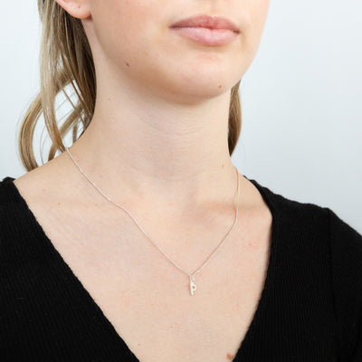 Sterling Silver Cubic Zirconia Initial 