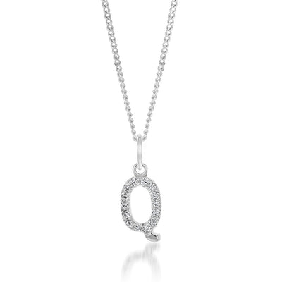 Sterling Silver Cubic Zirconia Initial 