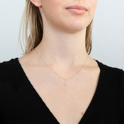 Sterling Silver Cubic Zirconia Initial 