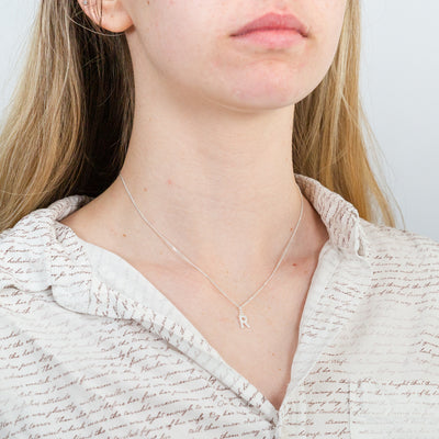 Sterling Silver Cubic Zirconia Initial 