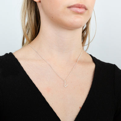 Sterling Silver Cubic Zirconia Initial 