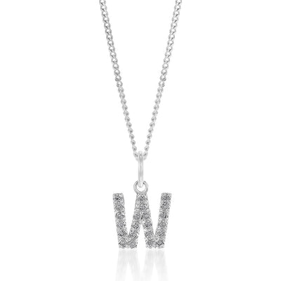 Sterling Silver Cubic Zirconia Initial 