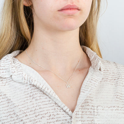 Sterling Silver Cubic Zirconia Initial 