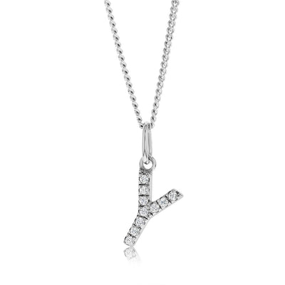 Sterling Silver Cubic Zirconia Initial 