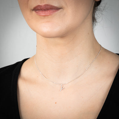 Sterling Silver Cubic Zirconia Initial 