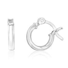 Load image into Gallery viewer, Sterling Silver Plain Round 10mm Hoop Earrings