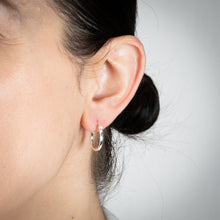 Load image into Gallery viewer, Sterling Silver Plain Round 15mm Hoop Earrings