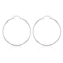 Load image into Gallery viewer, Sterling Silver Plain Round 40mm Hoop Earrings