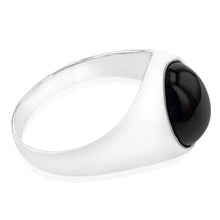 Load image into Gallery viewer, Sterling Silver Round Black Mens Ring