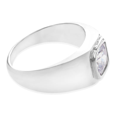 Sterling Silver Cubic Zirconia In Octagon Ring