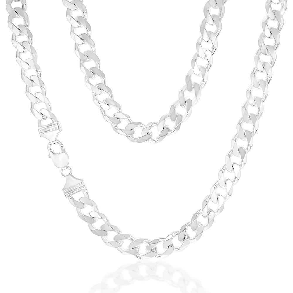 Sterling Silver Curb 300 Gauge 55cm Chain