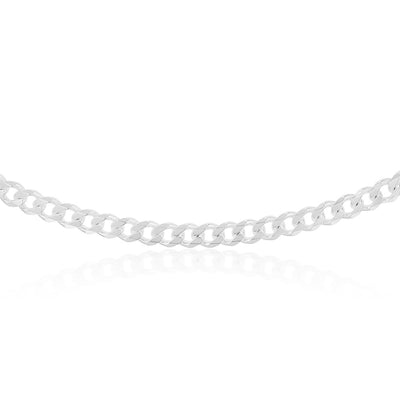 Sterling Silver Curb 300 Gauge 55cm Chain