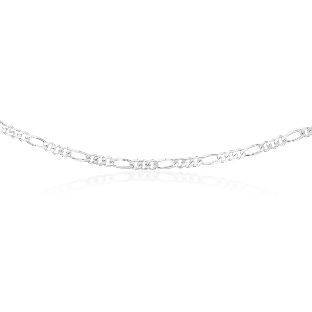 Sterling Silver Figaro 150 Gauge 60cm Chain