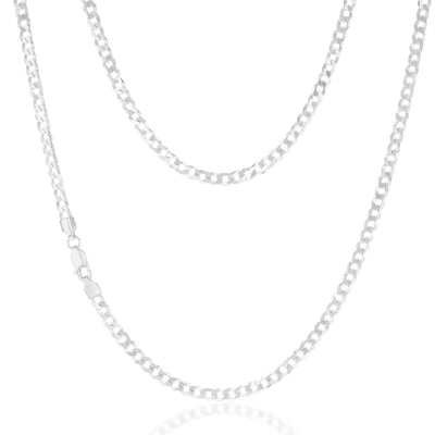 Sterling Silver Curb 100 Gauge 45cm Chain