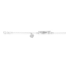 Load image into Gallery viewer, Sterling Silver Cubic Zirconia On Heart Charm ID 13+2cm Baby Bracelet