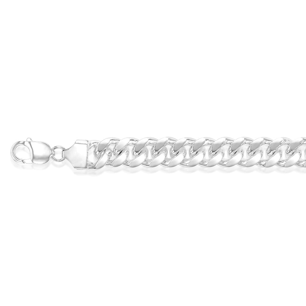 Sterling Silver Curb 350 Gauge 21cm Bracelet