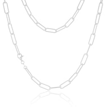 Load image into Gallery viewer, Sterling Silver Patterned Paperclip 140 Gauge 45cm Chain