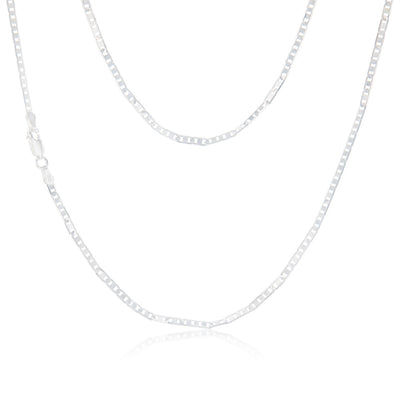 Sterling Silver Anchor 50 Gauge 45cm Chain