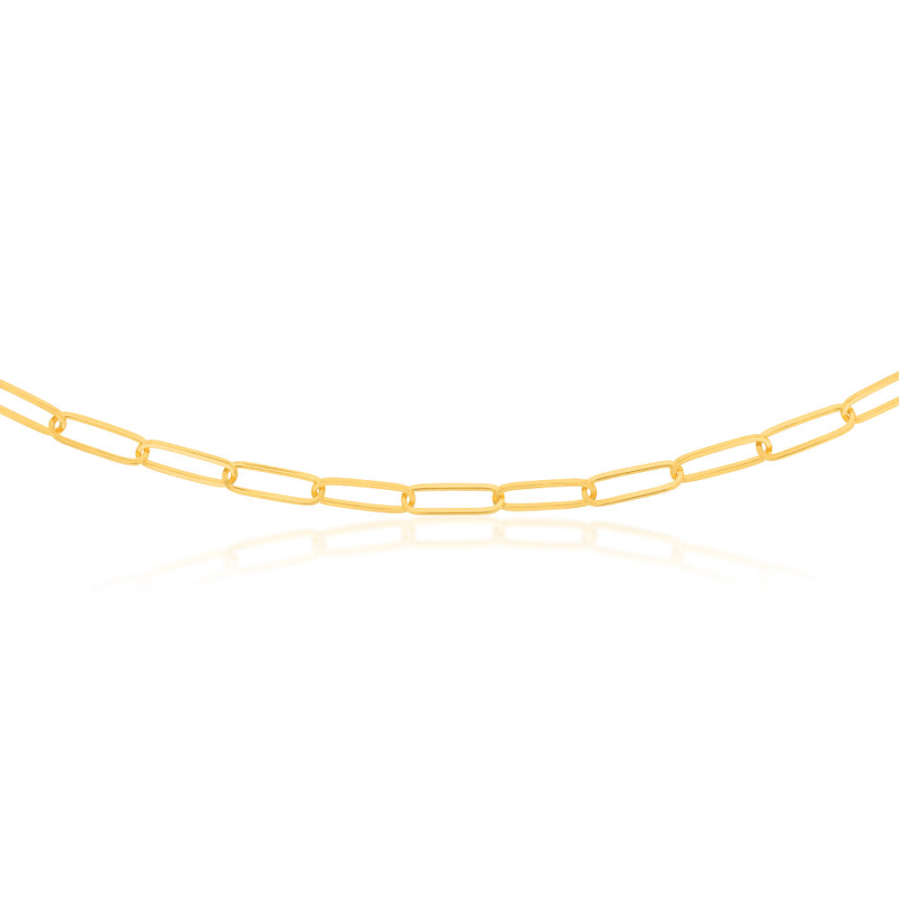 Sterling Silver Gold Plated Paperclip 110 Gauge 70cm Chain
