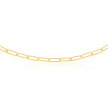 Load image into Gallery viewer, Sterling Silver Gold Plated Paperclip 110 Gauge 70cm Chain