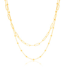 Load image into Gallery viewer, Sterling Silver Gold Plated Fancy 32/36+3cm Chain