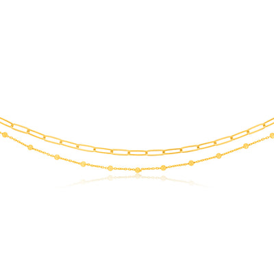 Sterling Silver Gold Plated Fancy 32/36+3cm Chain