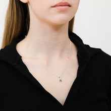 Load image into Gallery viewer, Sterling Silver Green Enamel Christmas Tree Pendant On 45cm Chain