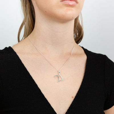 Sterling Silver Cubic Zirconia On Number 