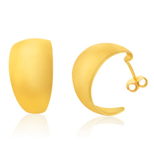 Load image into Gallery viewer, Sterling Silver Gold Plated Plain 22mm Half Hoop Earrings