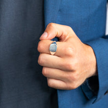 Load image into Gallery viewer, Sterling Silver Rectangle White Gents Rings