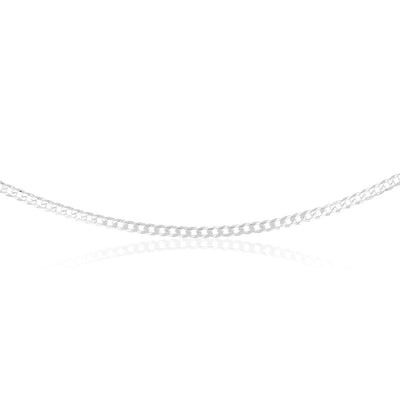 Sterling Silver Bevelled Curb 120Gauge 55cm Chain