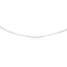 Load image into Gallery viewer, Sterling Silver Bevelled Curb 120 Gauge 60cm Chain