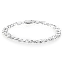 Load image into Gallery viewer, Sterling Silver Beveled Curb 200Gauge 21cm Bracelet