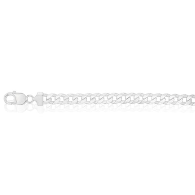Sterling Silver Beveled Curb 200Gauge 21cm Bracelet