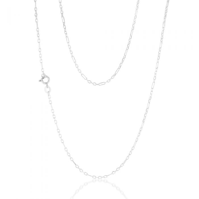 Sterling Silver Fancy Figaro 40+5cm Chain