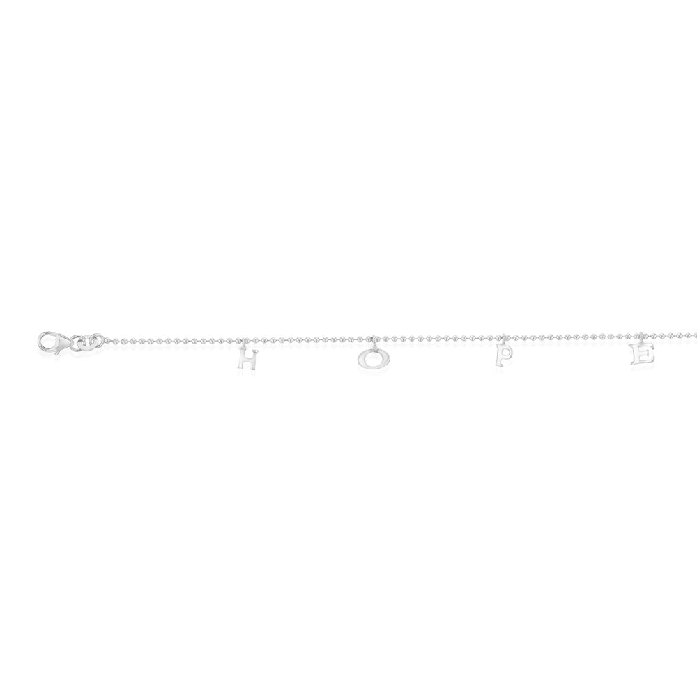 Sterling Silver Hope Charm 16+3cm Bracelet
