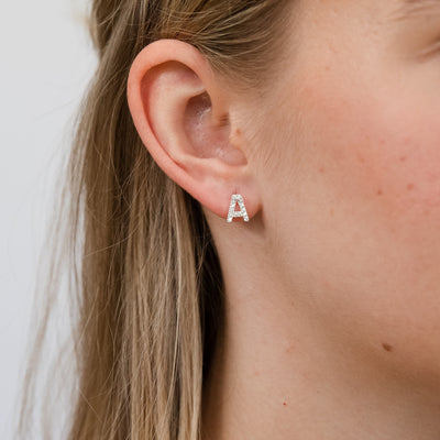 Sterling Silver Cubic Zirconia Initial 