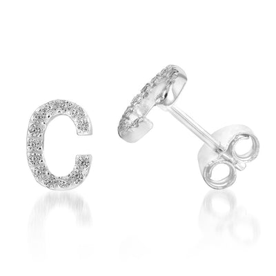 Sterling Silver Cubic Zirconia Initial 