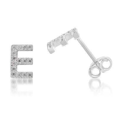 Sterling Silver Cubic Zirconia Initial 